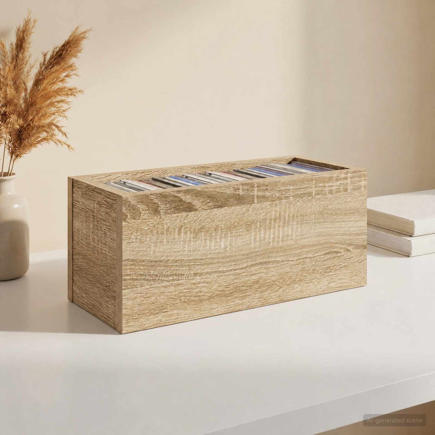 CD Opbevaringsrække 4 stk. Sonoma-eg 40 x 17 x 17 cm