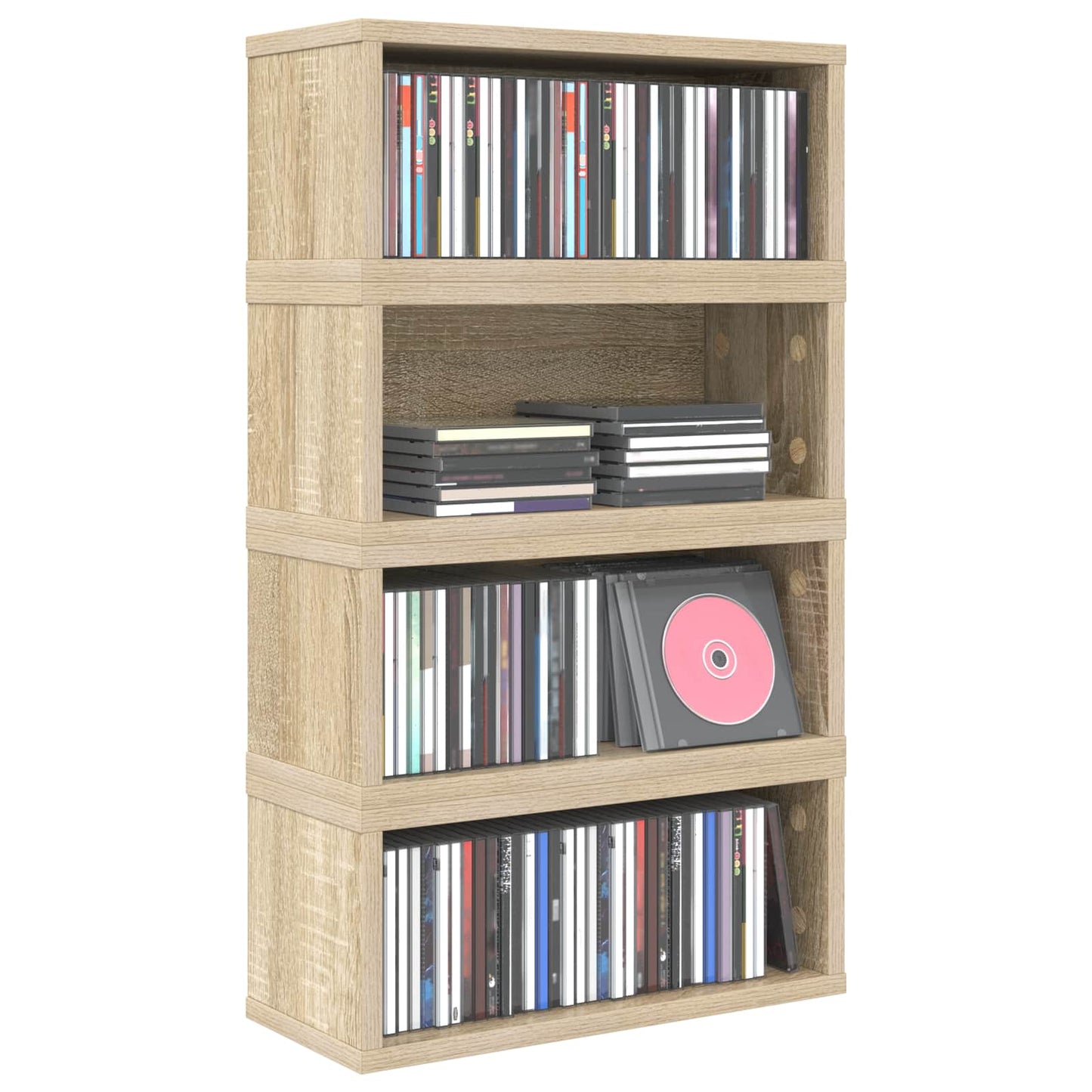 CD Opbevaringsrække 4 stk. Sonoma-eg 40 x 17 x 17 cm