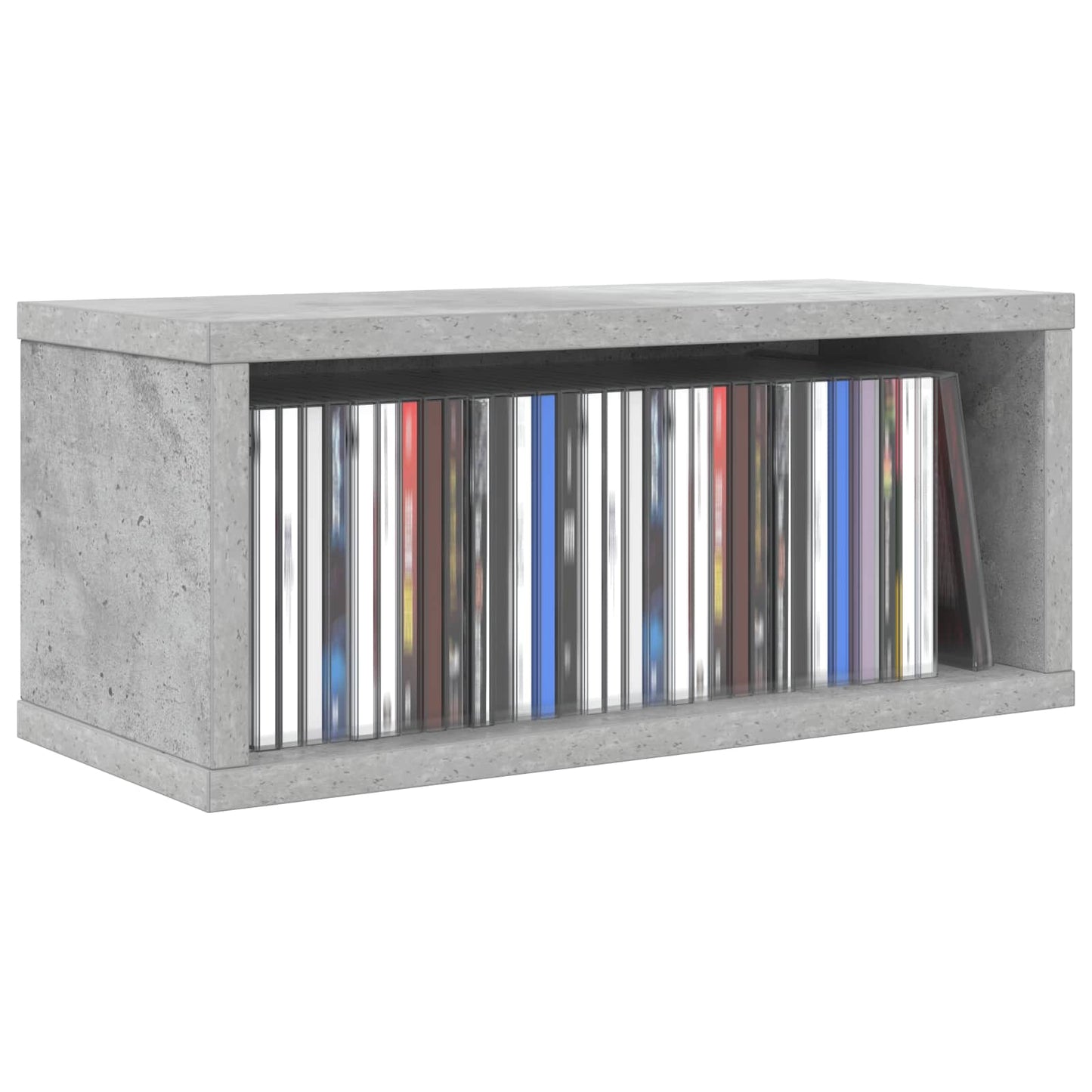 CD Opbevaringsrække Betongrå 40 x 17 x 17 cm Konstrueret træ
