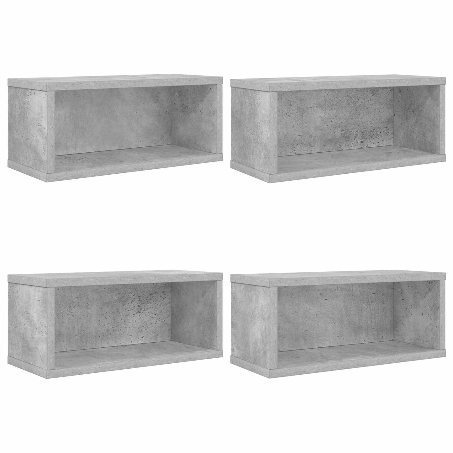 CD Opbevaringsrække 4 stk. Betongrå 40 x 17 x 17 cm