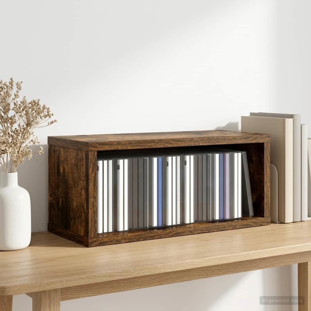 CD Opbevaringsrække Røget eg 40 x 17 x 17 cm Konstrueret træ