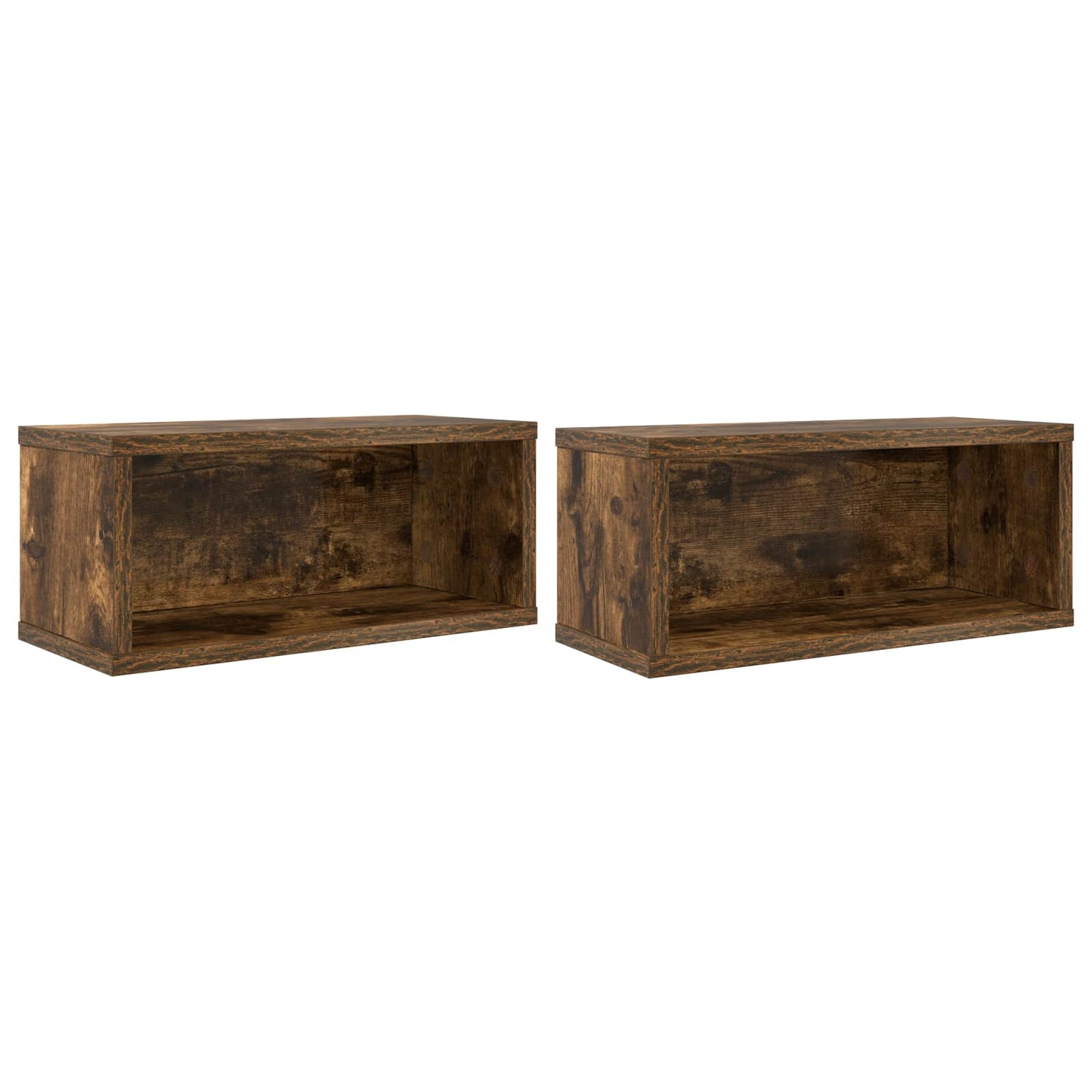 CD Opbevaringsrække 2 stk. Røget eg 40 x 17 x 17 cm