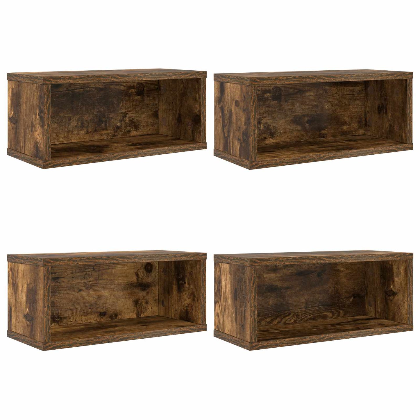 CD Opbevaringsrække 4 stk. Røget eg 40 x 17 x 17 cm