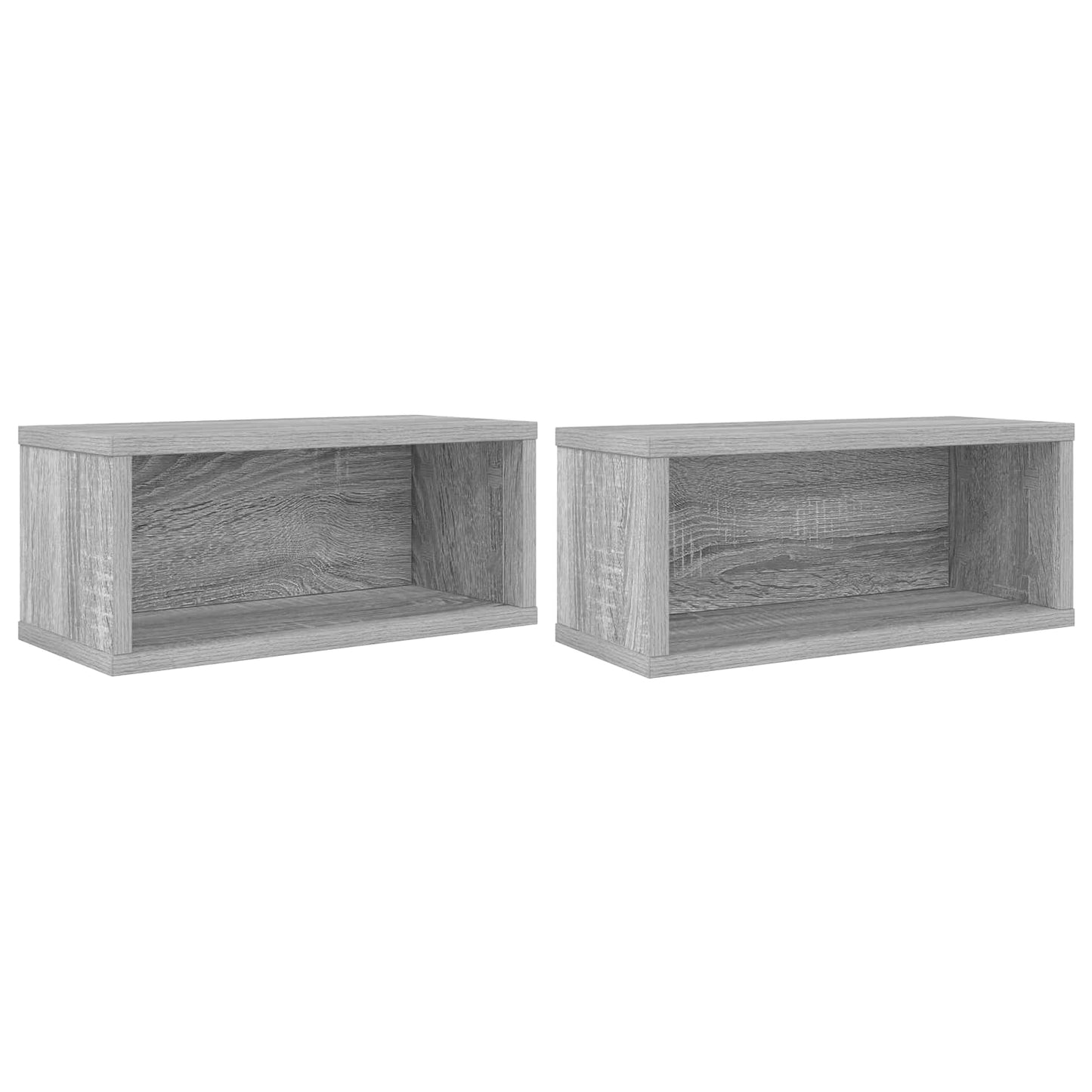 CD Opbevaringsrække 2 stk. Grå Sonoma 40 x 17 x 17 cm