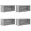 CD Opbevaringsrække 4 stk. Grå Sonoma 40 x 17 x 17 cm