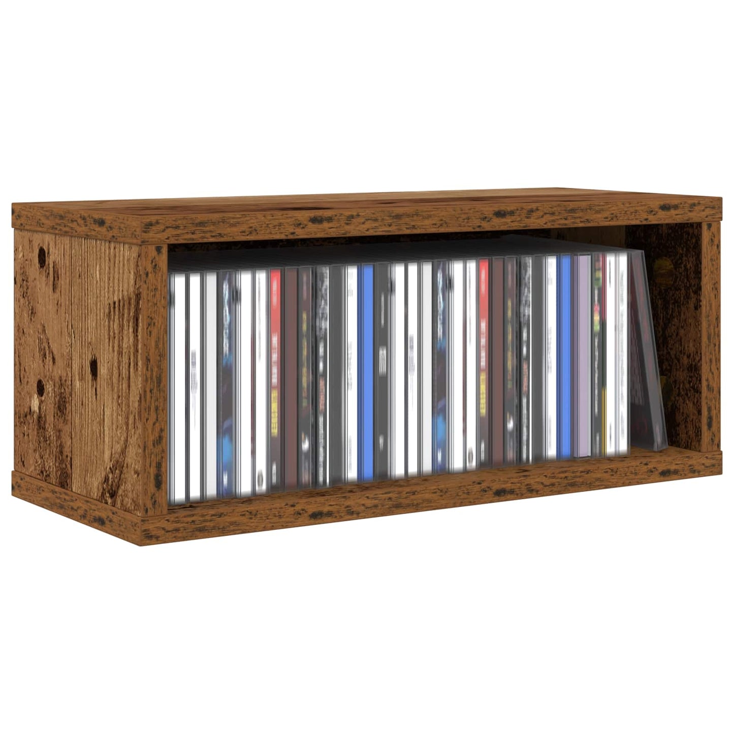 CD Opbevaringsrække Gammelt træ 40 x 17 x 17 cm Konstrueret træ