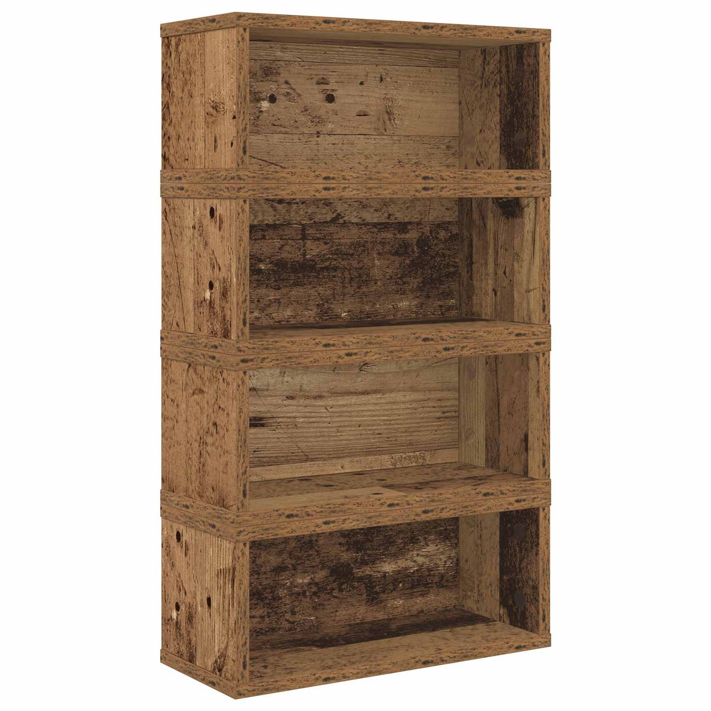 CD Opbevaringsrække 4 stk. Gammelt træ 40 x 17 x 17 cm