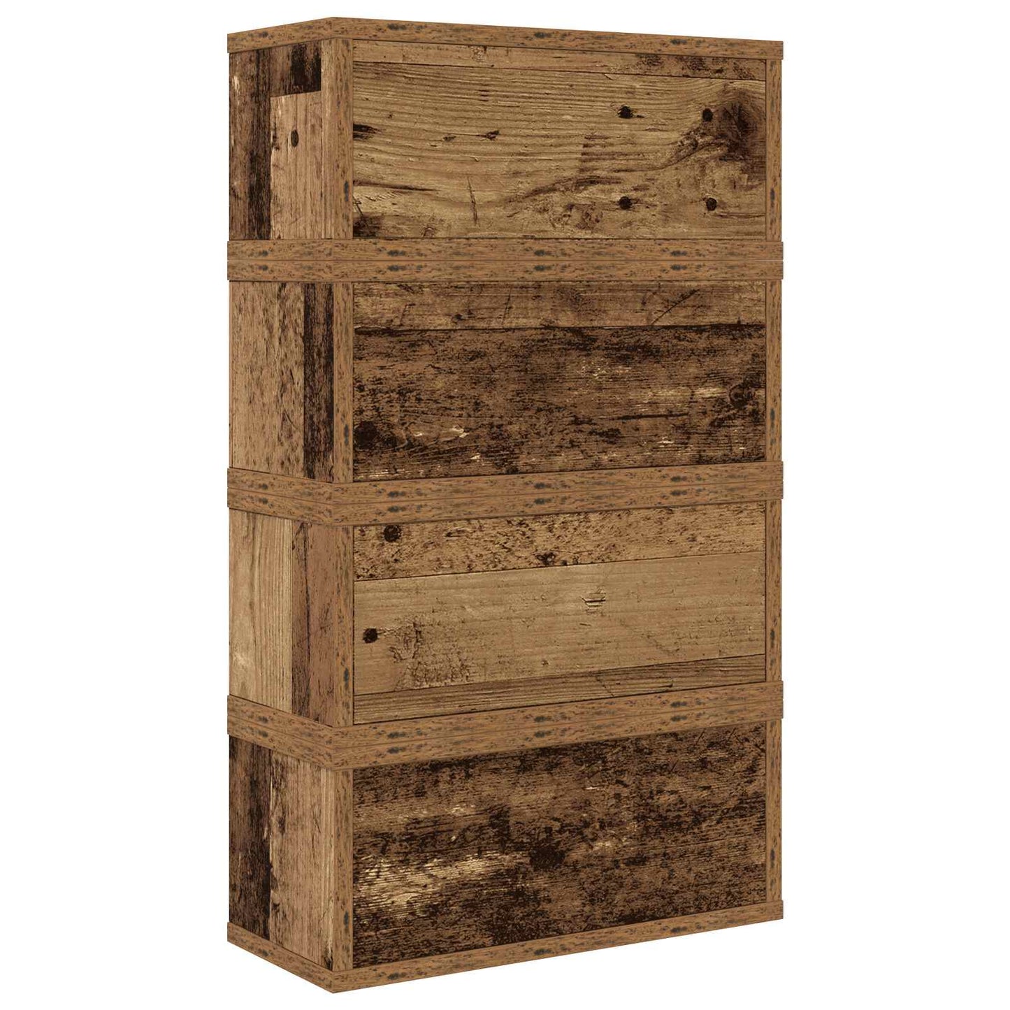 CD Opbevaringsrække 4 stk. Gammelt træ 40 x 17 x 17 cm