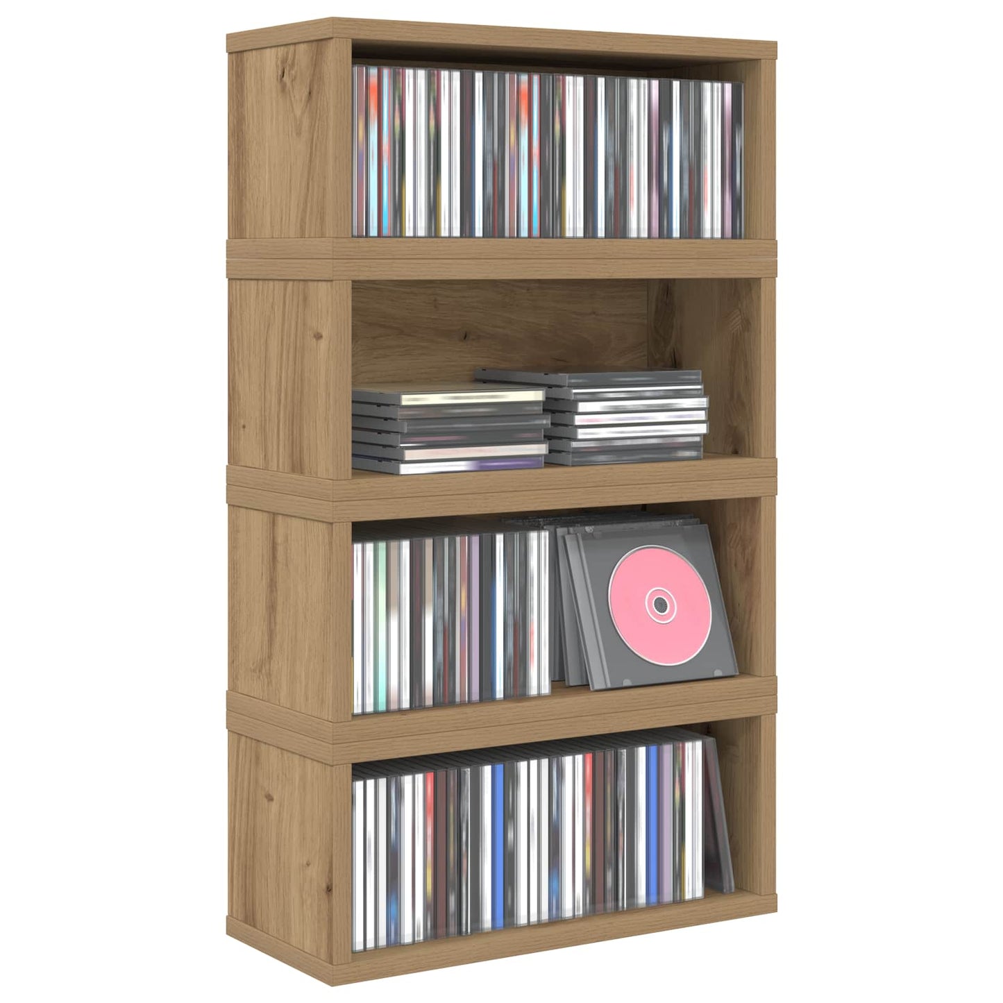 CD Opbevaringsrække 4 stk. Artisan-eg 40 x 17 x 17 cm