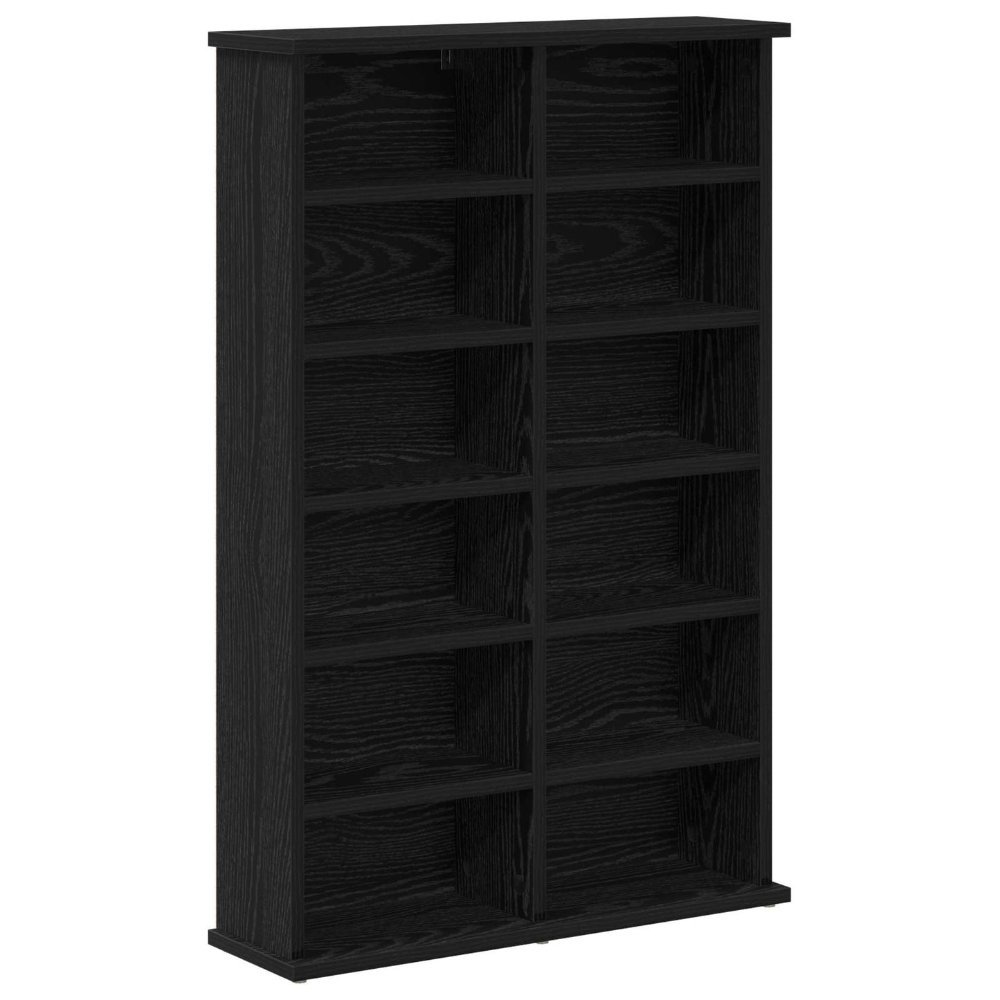 CD Skab Sort eg 60 x 17 x 92 cm Konstrueret træ