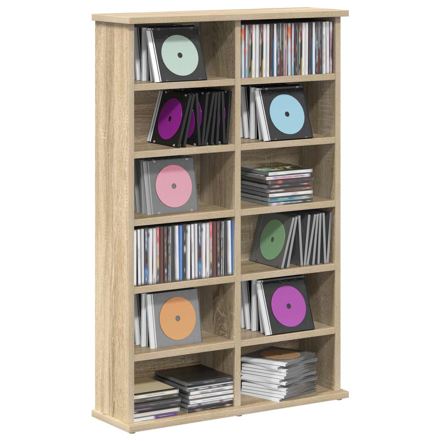 CD Skab Sonoma-eg 60 x 17 x 92 cm Konstrueret træ