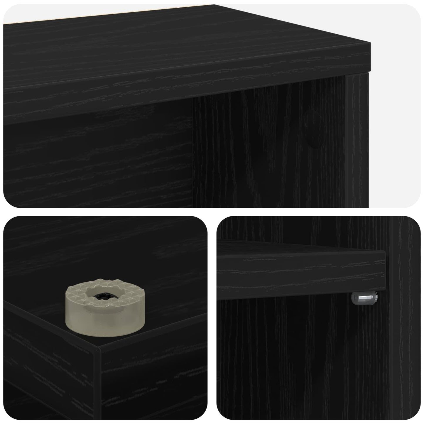 CD Skab 2 stk. Sort eg 60 x 17 x 92 cm Konstrueret træ
