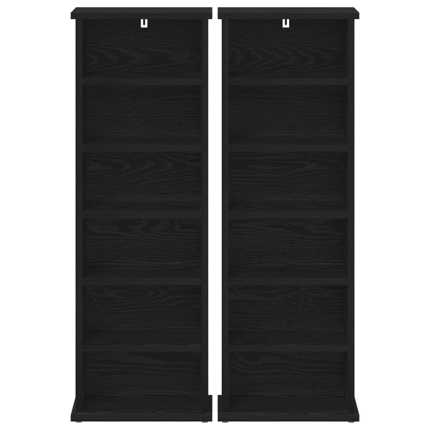 CD Skab 2 stk. Sort eg 60 x 17 x 92 cm Konstrueret træ