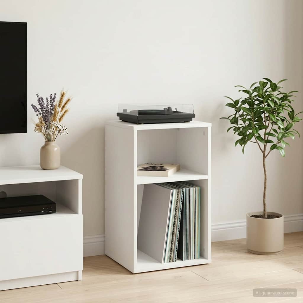 Pladeskab Hvid 38 x 33 x 61 cm Konstrueret træ