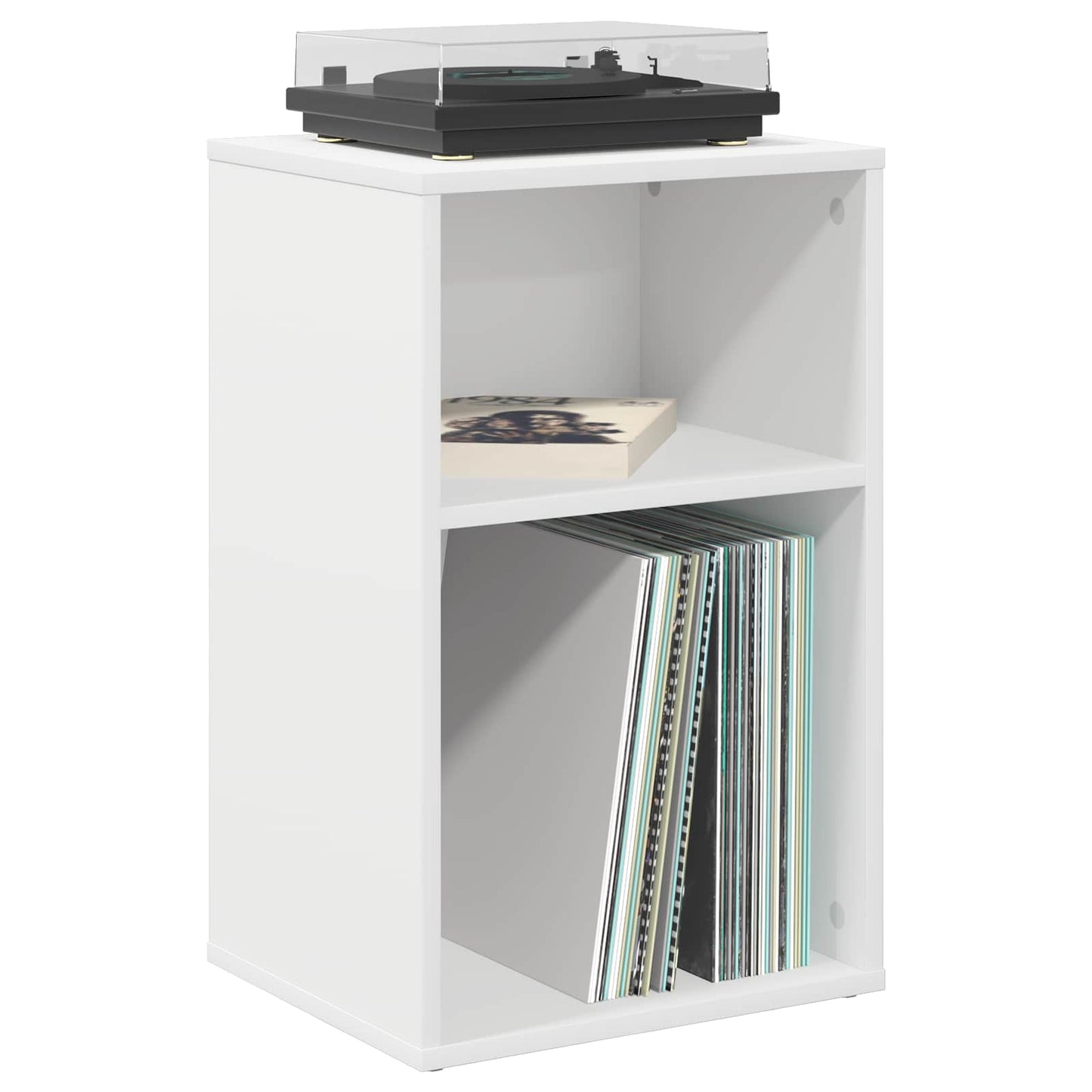 Pladeskab Hvid 38 x 33 x 61 cm Konstrueret træ
