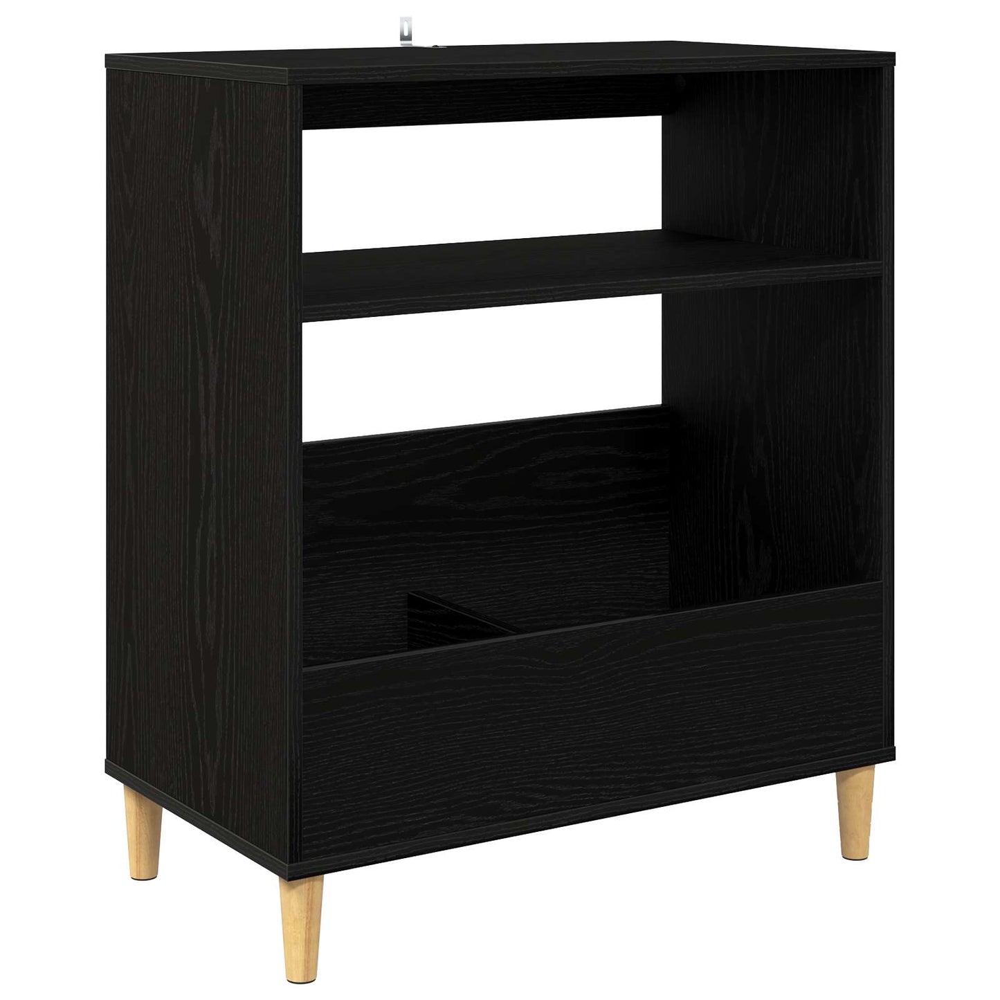 Pladespillerstand Sort eg 71 x 39,5 x 83 cm Konstrueret træ
