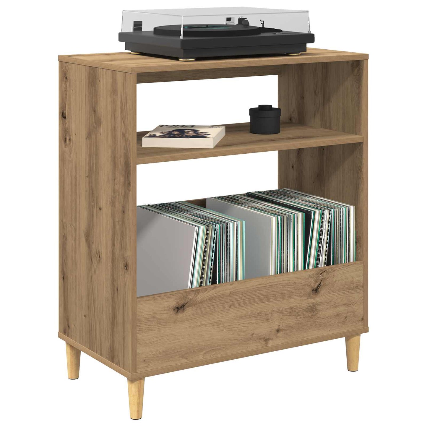Pladespillerstand Artisan-eg 71 x 39,5 x 83 cm Konstrueret træ