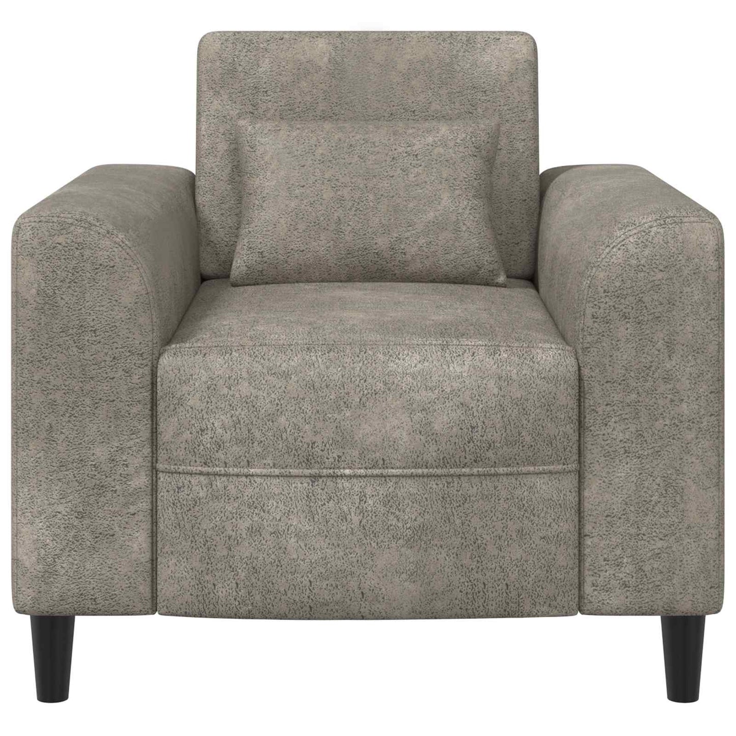 Lænestol Lysegrå Faux Suede Læder