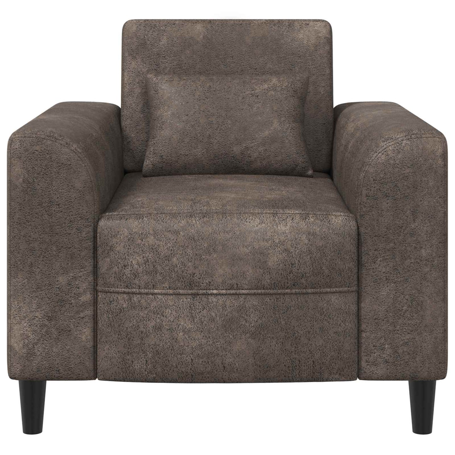 Lænestol Mørkegrå Faux Suede Læder
