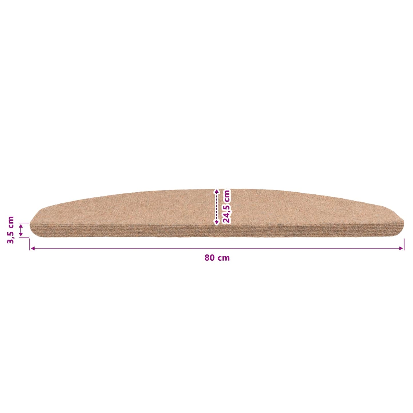 Selvklæbende Trappemåtter 15 pcs Beige 80 x 28 x 3,5 cm