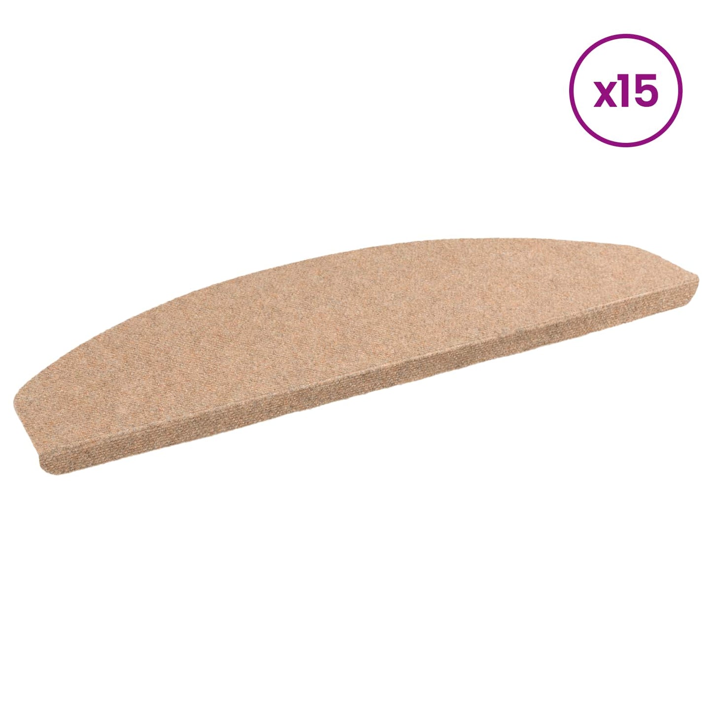 Selvklæbende Trappemåtter 15 pcs Beige 80 x 28 x 3,5 cm