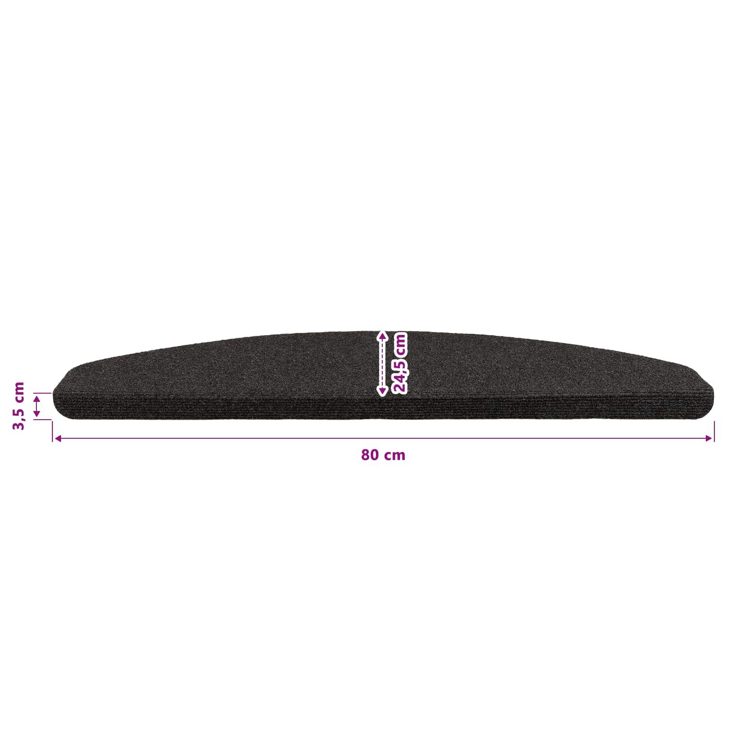 Selvklæbende Trappemåtter 15 pcs Antracit 80 x 28 x 3,5 cm