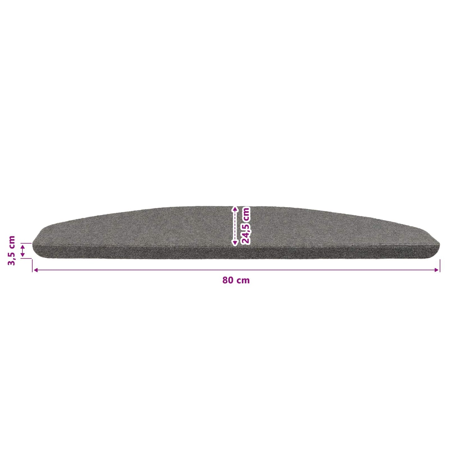 Selvklæbende Trappemåtter 15 pcs Grå 80 x 28 x 3,5 cm