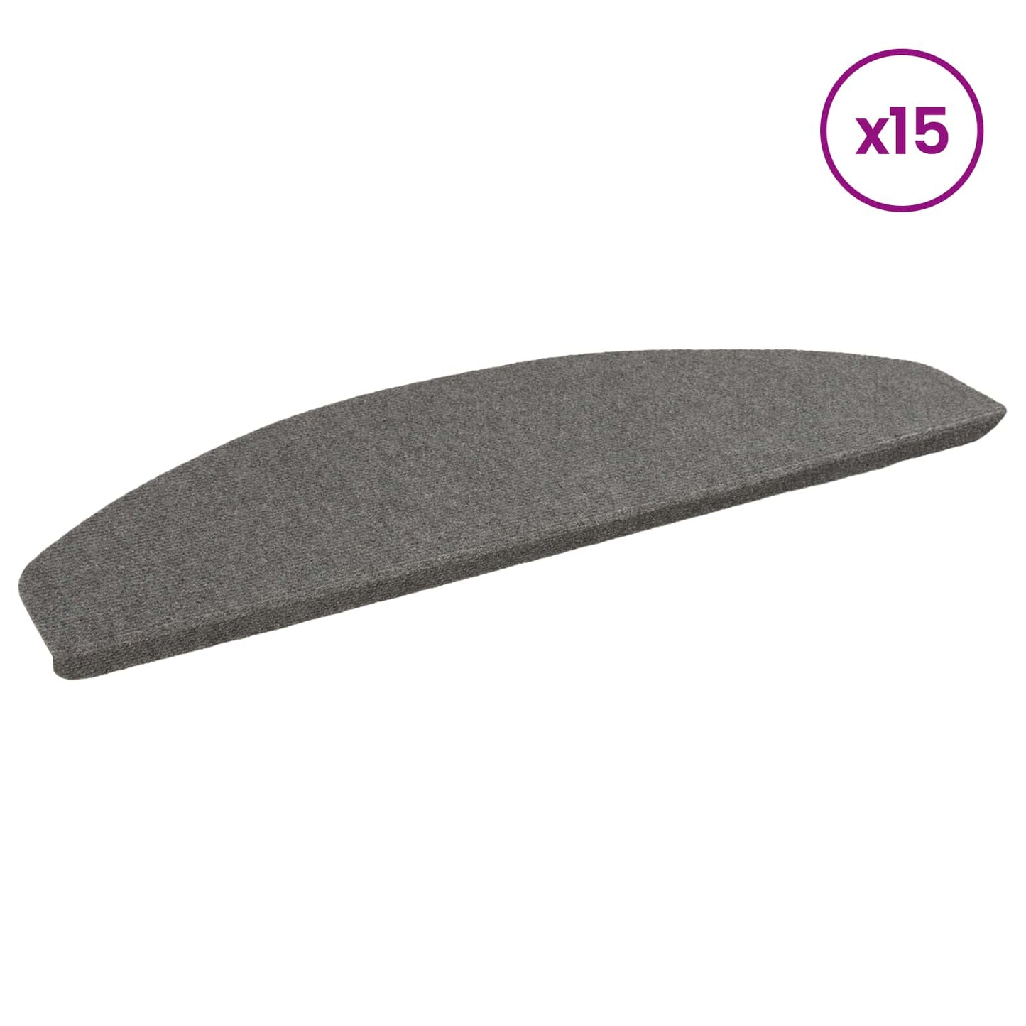 Selvklæbende Trappemåtter 15 pcs Grå 80 x 28 x 3,5 cm