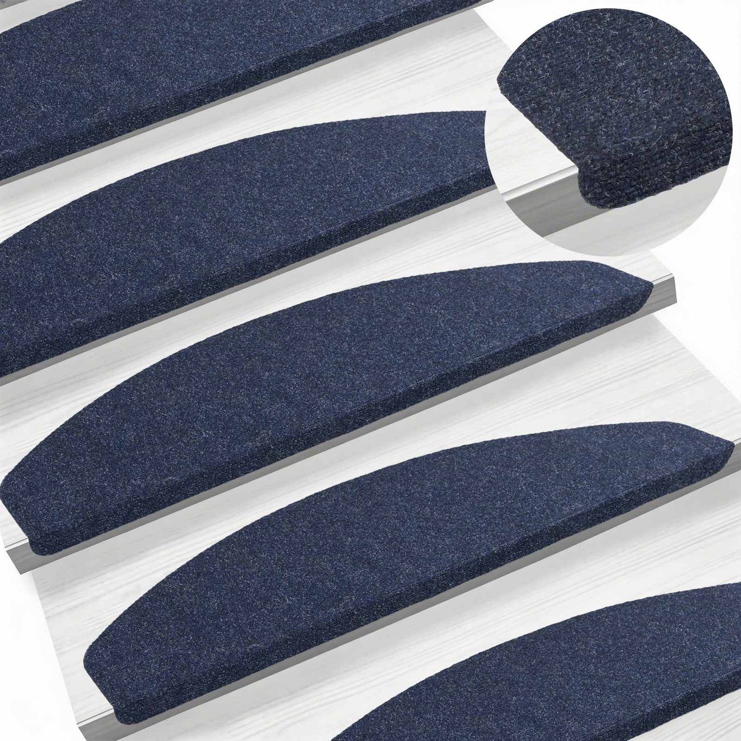 Selvklæbende Trappemåtter 15 pcs Blå 80 x 28 x 3,5 cm