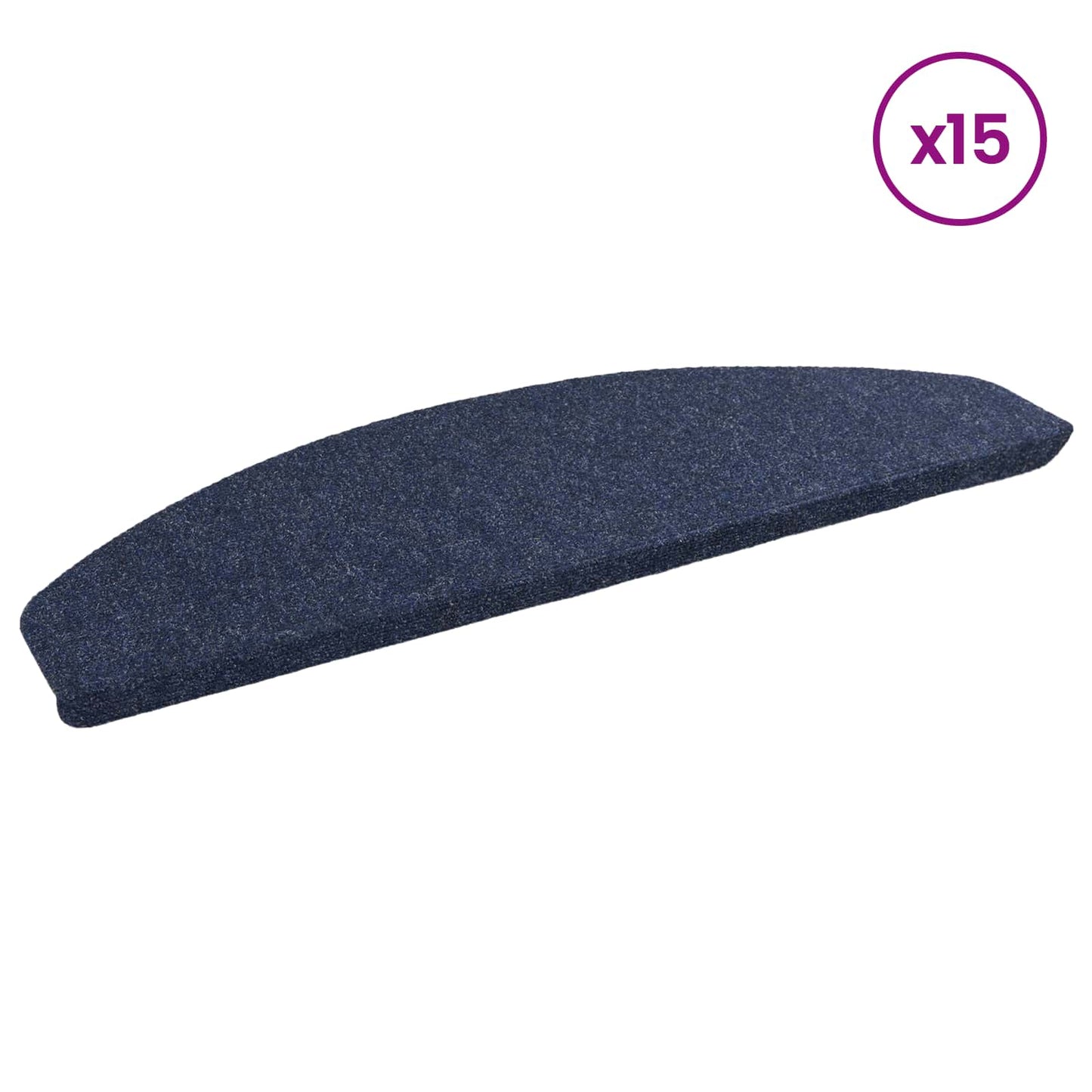 Selvklæbende Trappemåtter 15 pcs Blå 80 x 28 x 3,5 cm