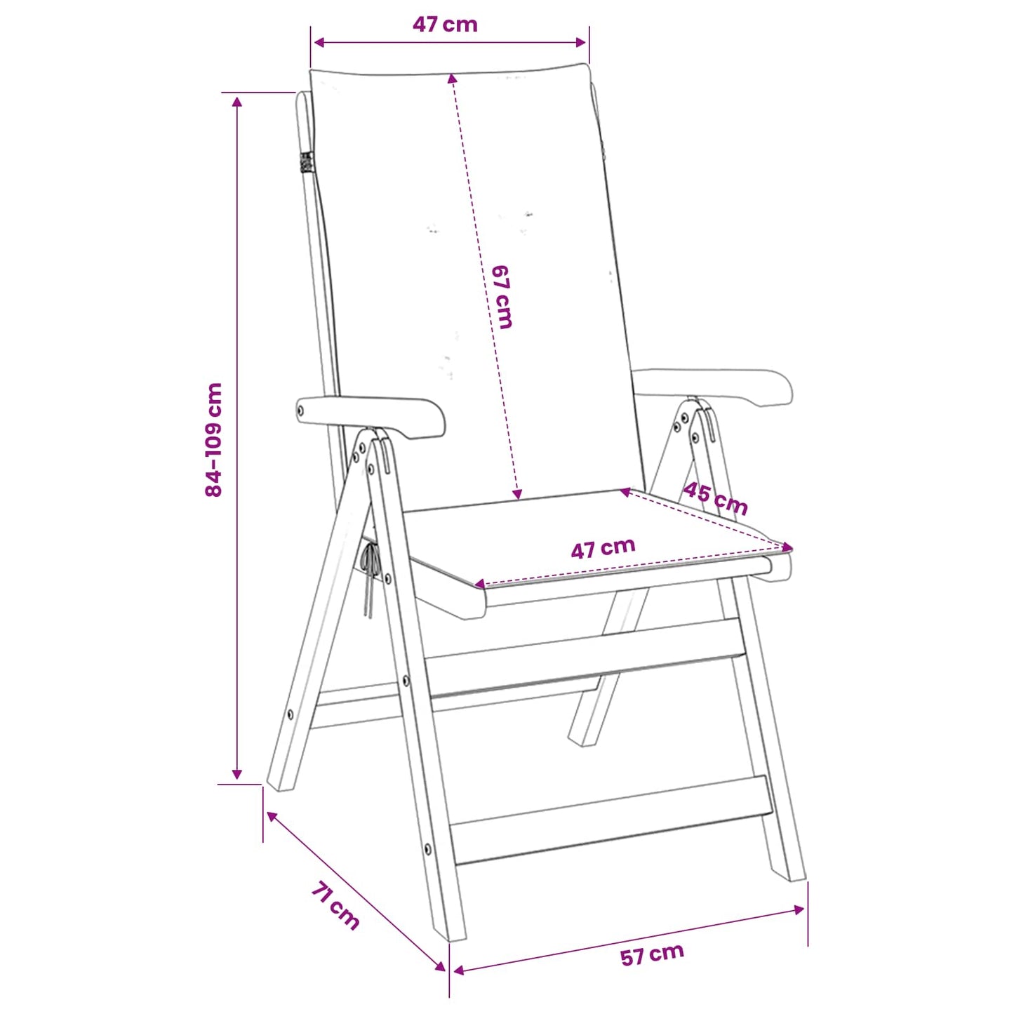 Lænestole til haven 4 stk. Naturfarvet Massivt Akacietræ