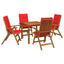 5-delt have spisebordssæt Naturfarvet Massivt Akacietræ