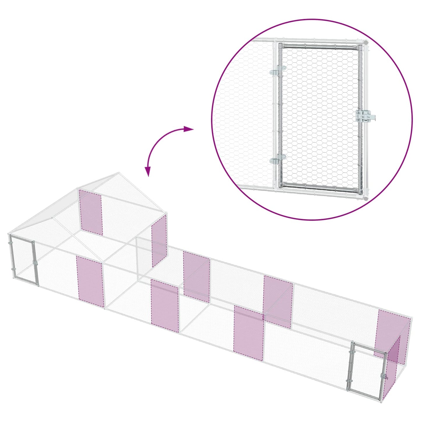 2 stk. Sølv 7 x 2 x 1,5 m Galvaniseret stål
