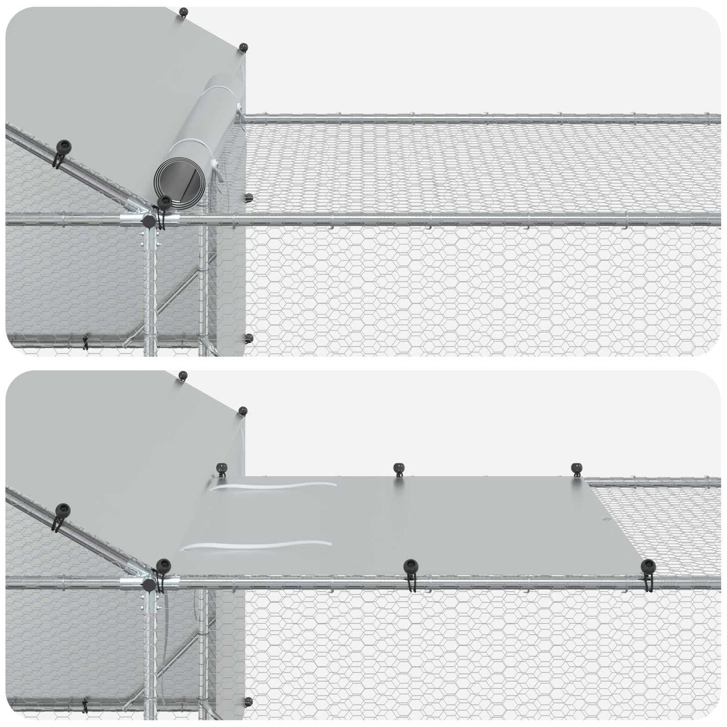 2 stk. Sølv 8 x 2 x 1,9 m Galvaniseret stål