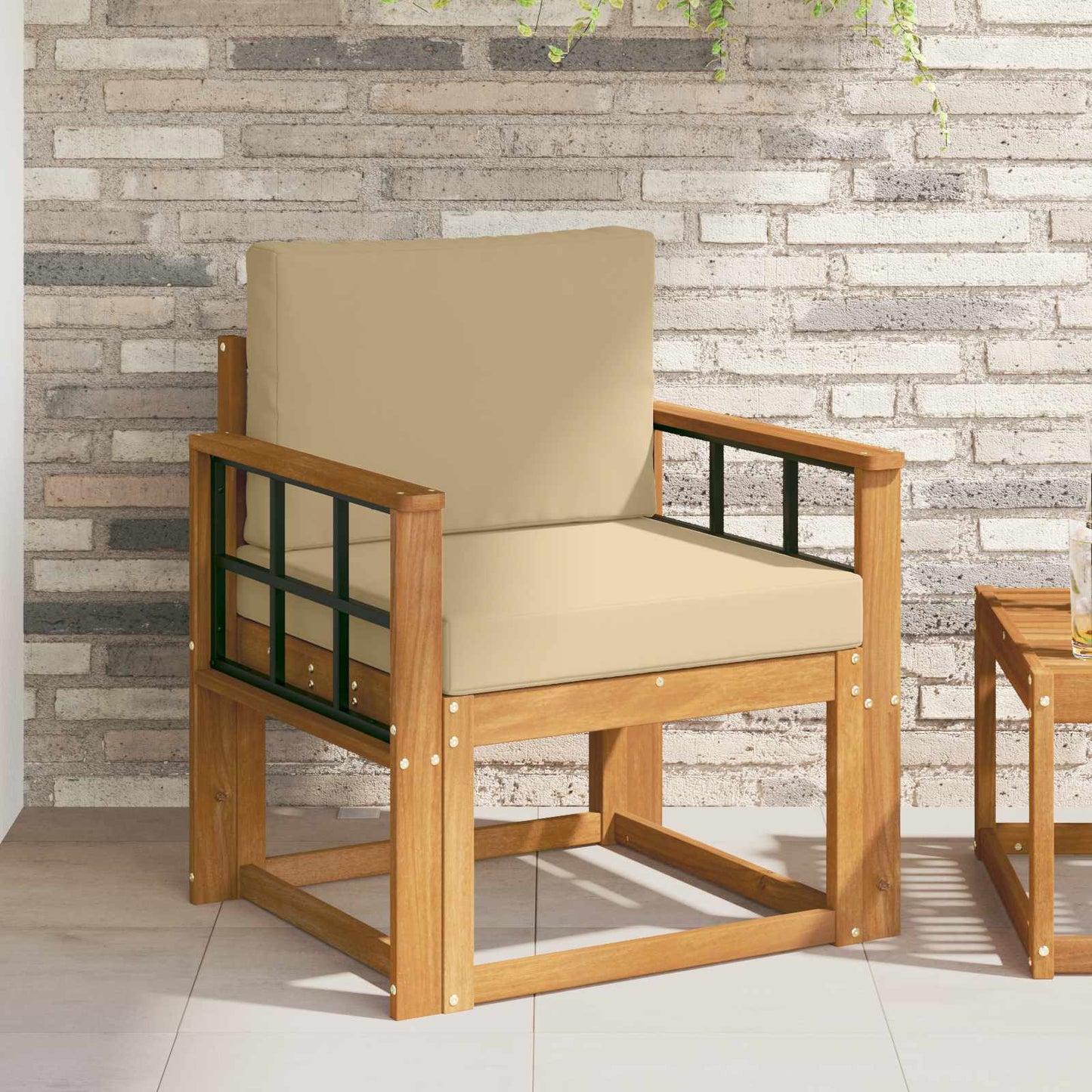 Udendørs sofa Soli Akacietræ og polyester Naturfarvet