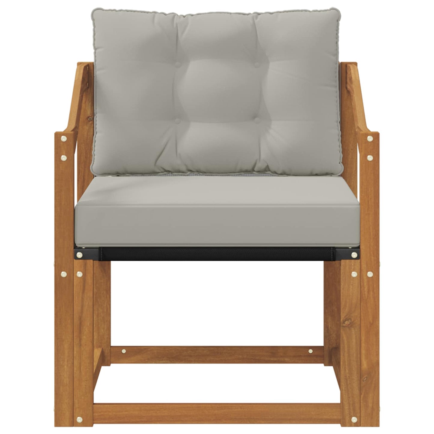 Udendørs sofa Massivt Akacietræ Naturlig og Lys Grå