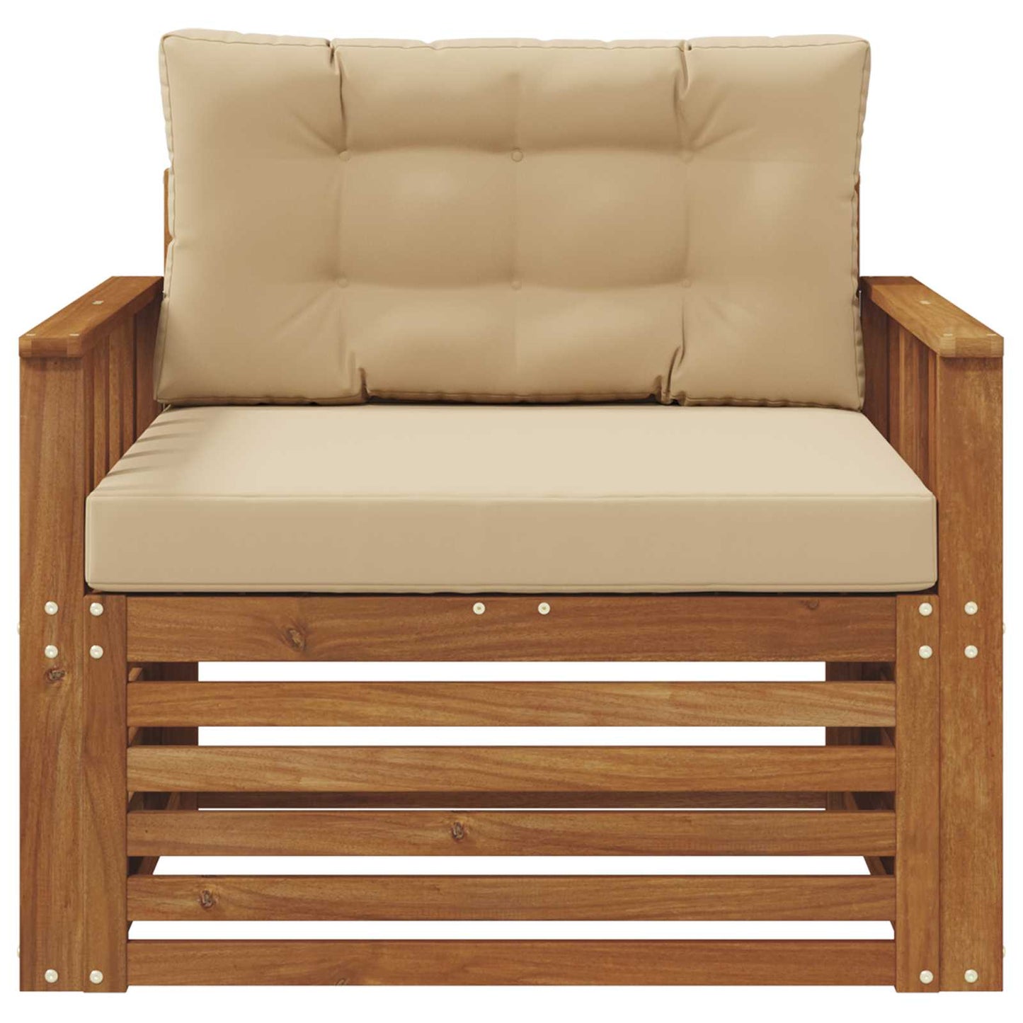 Udendørs sofa Soli Akacietræ og polyester Naturlig og Beige