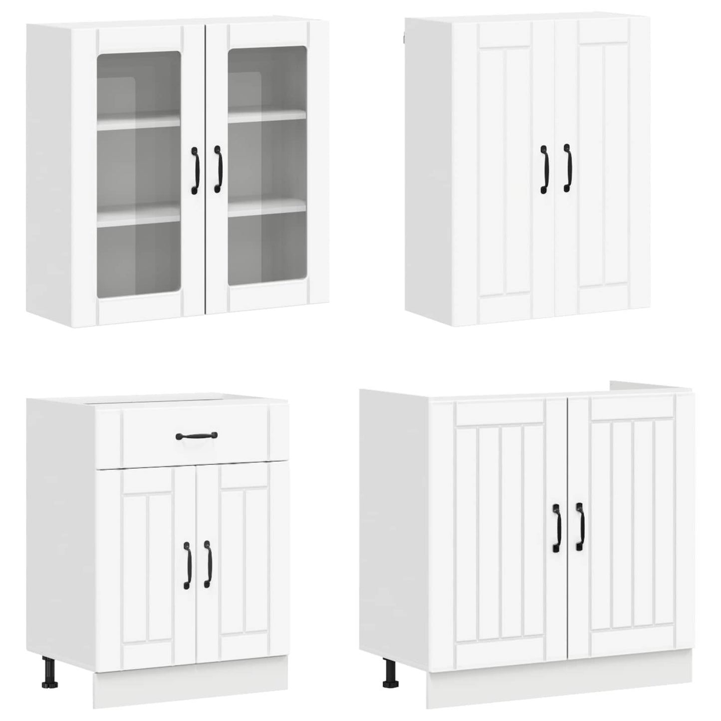 Køkken enhed LUCCA 4 stk. Hvid Konstrueret træ