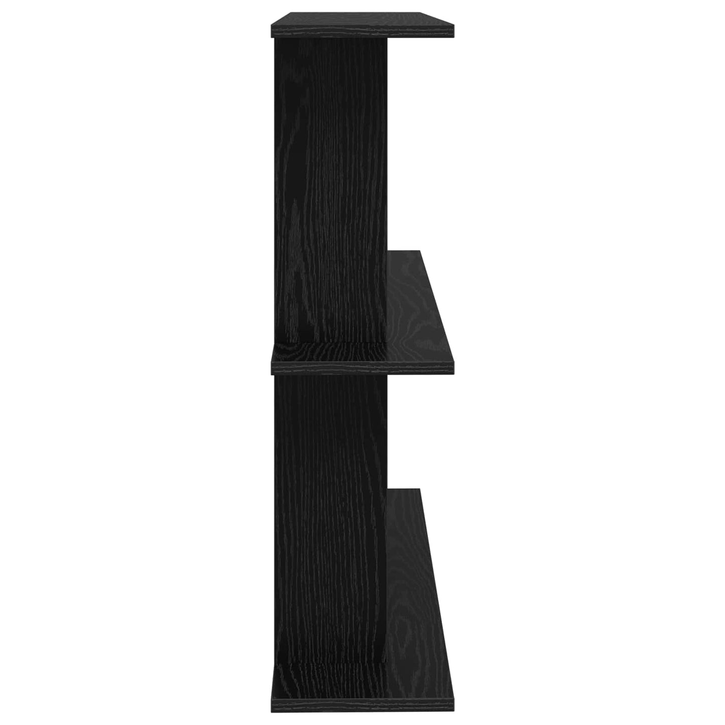 Væghylde Vægmonteret Sort eg 100 x 20 x 75 cm Konstrueret træ