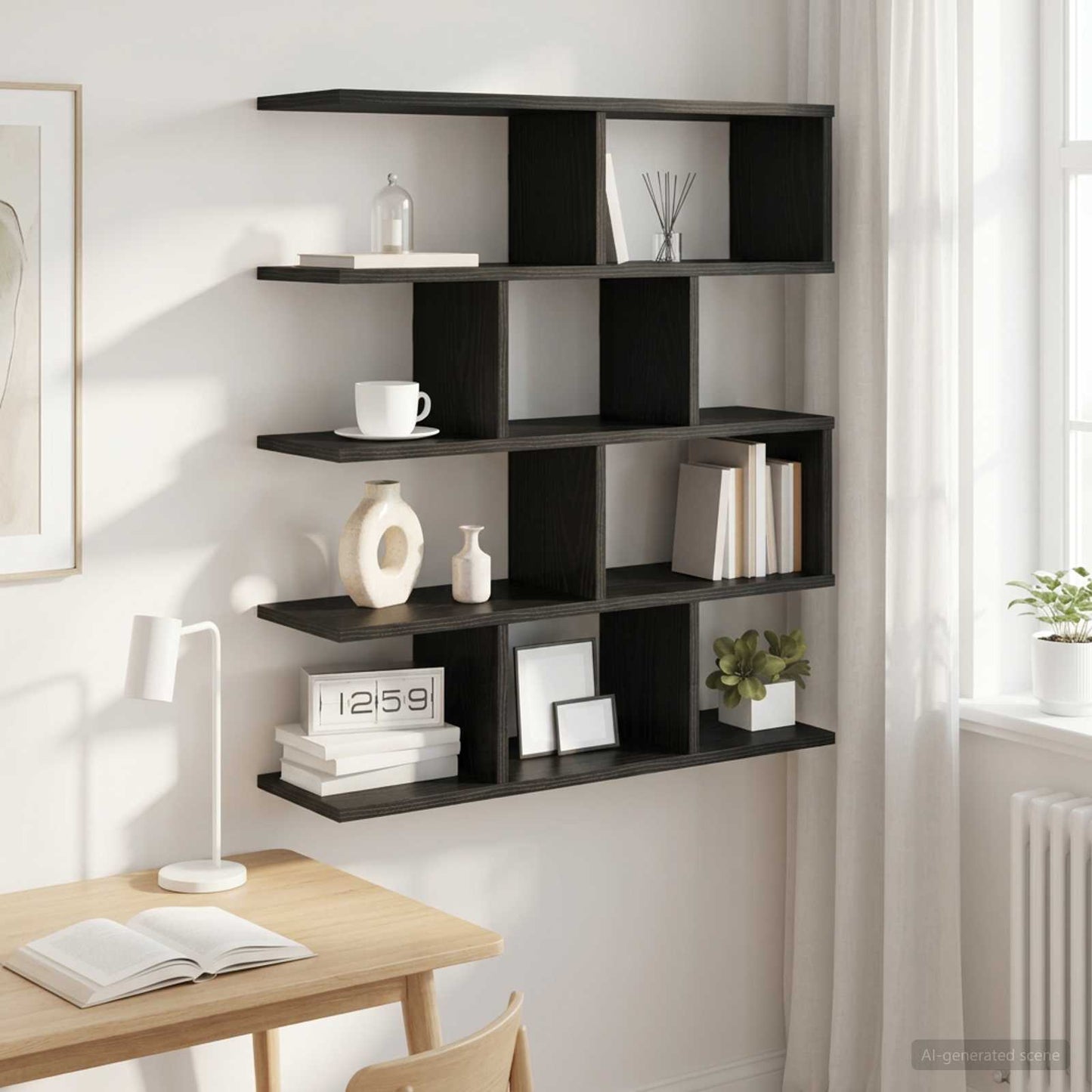 Væghylde Sort eg 70 x 20 x 100 cm Konstrueret træ