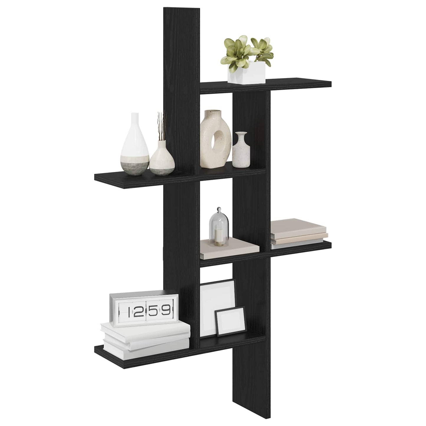 Væghylde Sort eg 61 x 15 x 102 cm Konstrueret træ