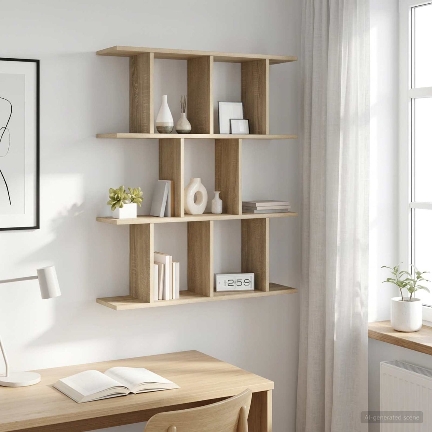 Væghylde Sonoma-eg 80 x 20 x 96 cm Konstrueret træ