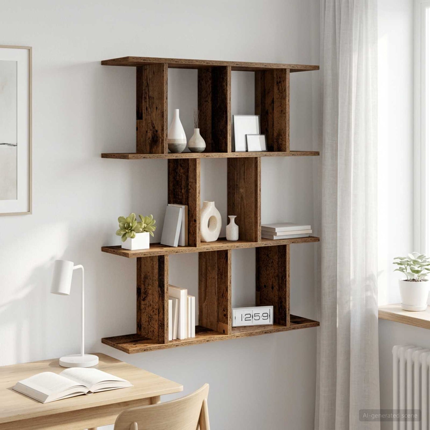 Væghylde Gammelt træ 102 x 20 x 96 cm Konstrueret træ