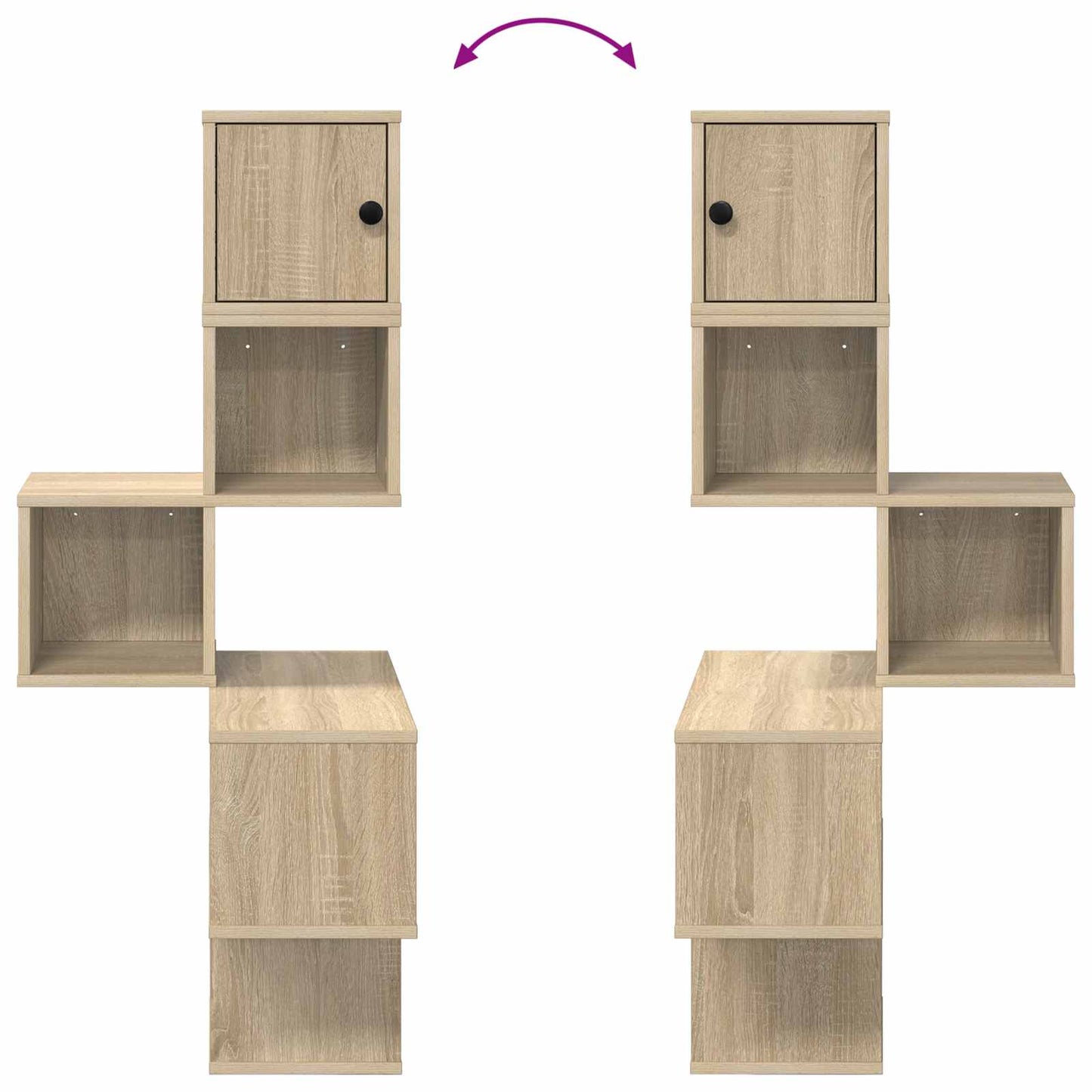 Væg Hjørneshylde Sonoma-eg 48 x 48 x 120 cm Konstrueret træ