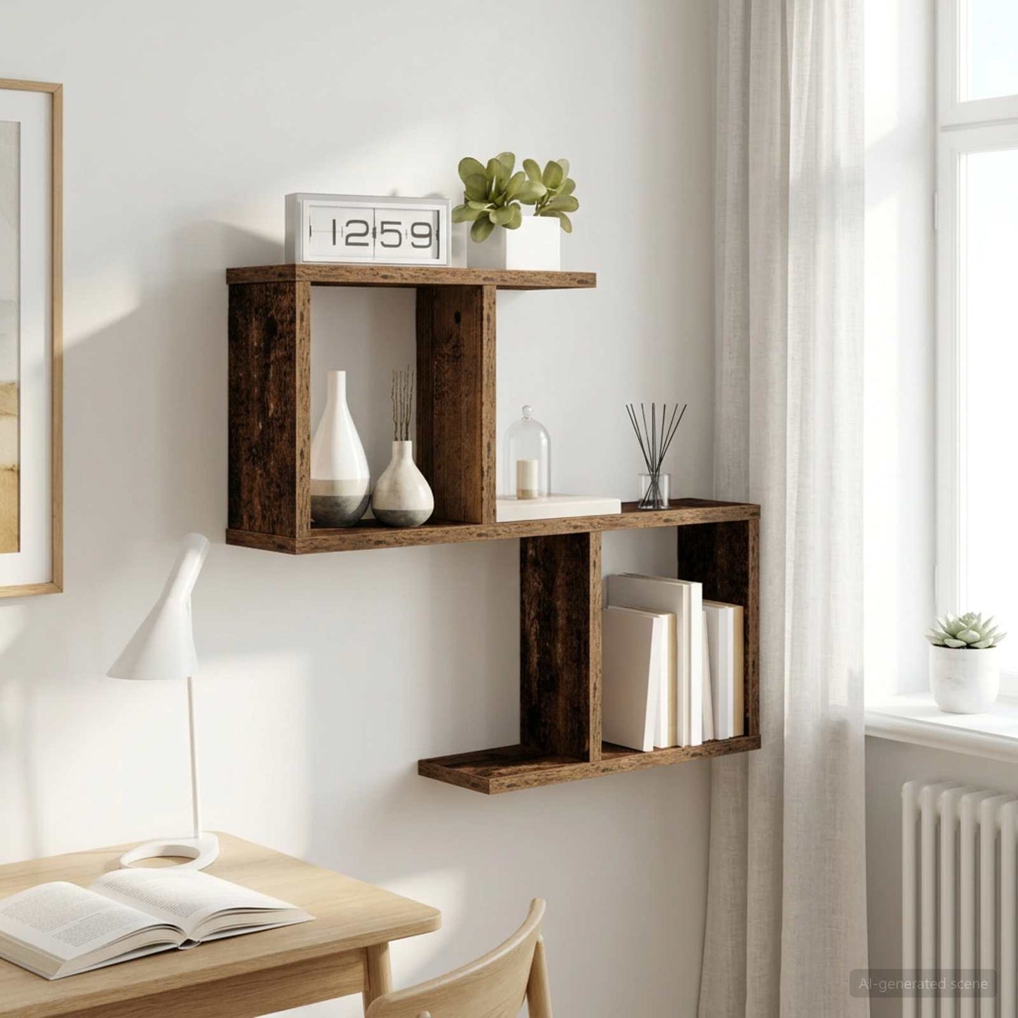 Væghylde Gammelt træ 60 x 12 x 50,5 cm Konstrueret træ