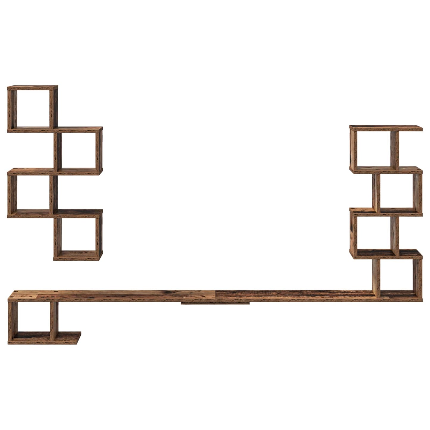 Væghængt TV-hylde Gammelt træ 200 x 15 x 94 cm Konstrueret træ