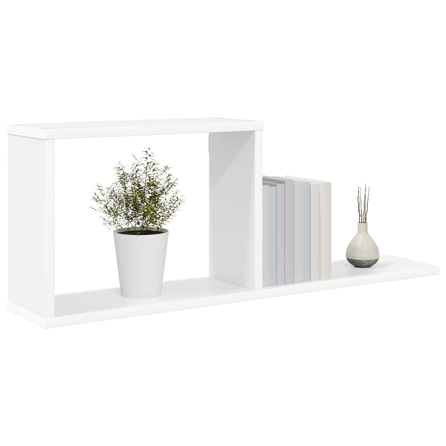 Svævehylder Hvid 80 x 15 x 30 cm Konstrueret træ