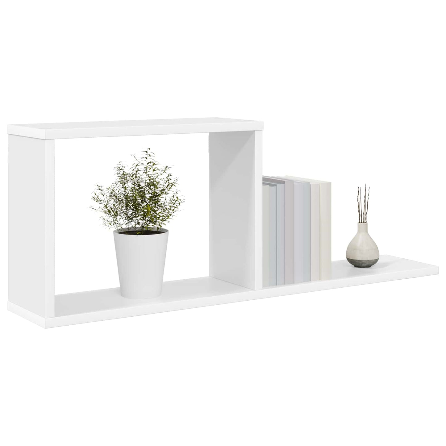 Svævehylder 2 pcs Hvid 80 x 15 x 30 cm Konstrueret træ