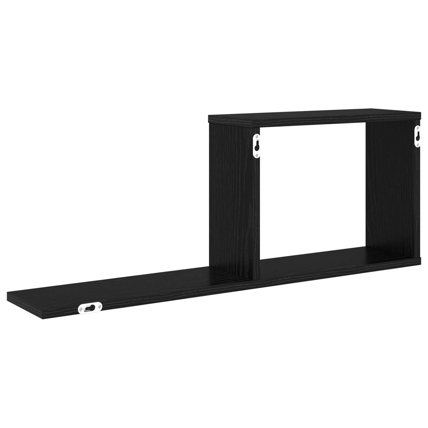 Svævehylder 2 stk. Sort eg 80 x 15 x 30 cm Konstrueret træ