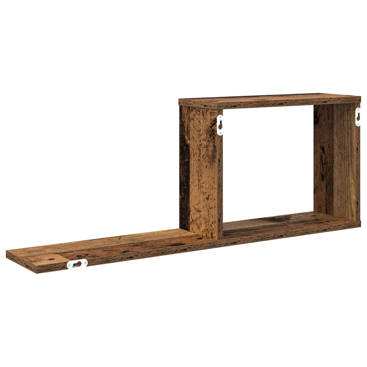 Svævehylder 2 pcs Gammelt træ 80 x 15 x 30 cm Konstrueret træ